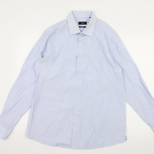 NEXT Mens Blue Striped   Dress Shirt Size 17