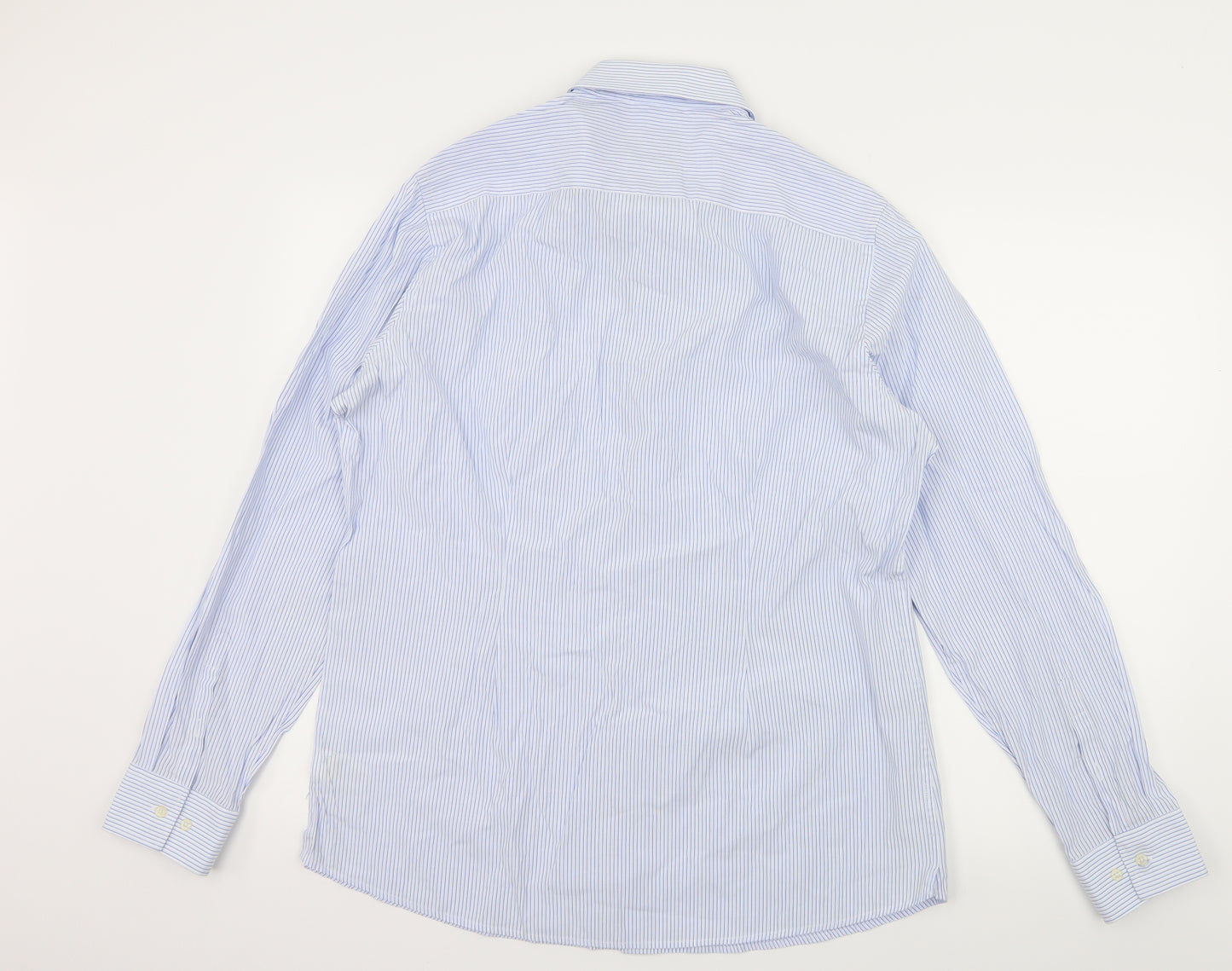 NEXT Mens Blue Striped   Dress Shirt Size 17