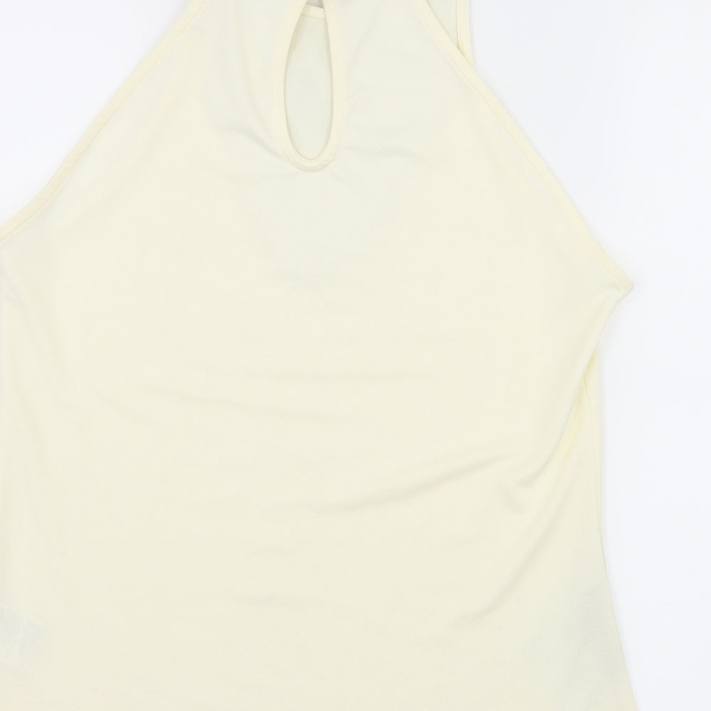 Astrid Black Label Womens Ivory  Jersey Basic Blouse Size M  - Embelished Neckline