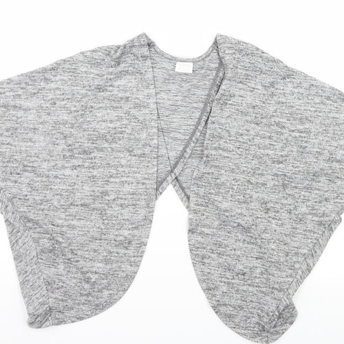 F&F Girls Grey  Knit Cardigan Jumper Size 7-8 Years  - Open back
