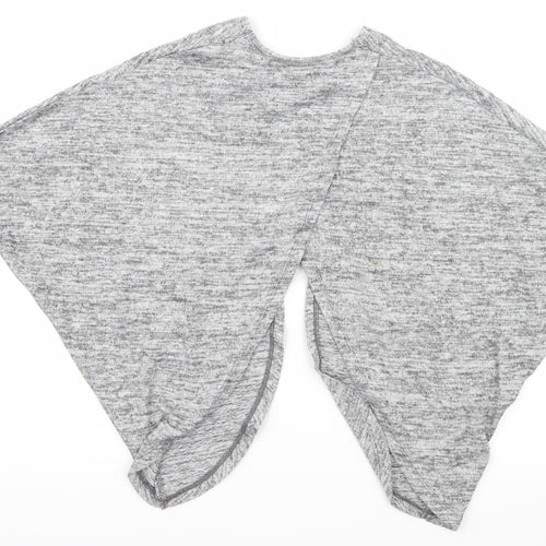 F&F Girls Grey  Knit Cardigan Jumper Size 7-8 Years  - Open back