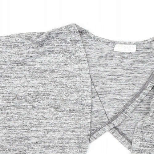 F&F Girls Grey  Knit Cardigan Jumper Size 7-8 Years  - Open back