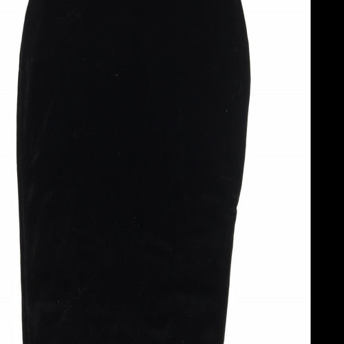 Boohoo Womens Black  Velvet Straight & Pencil Skirt Size 10