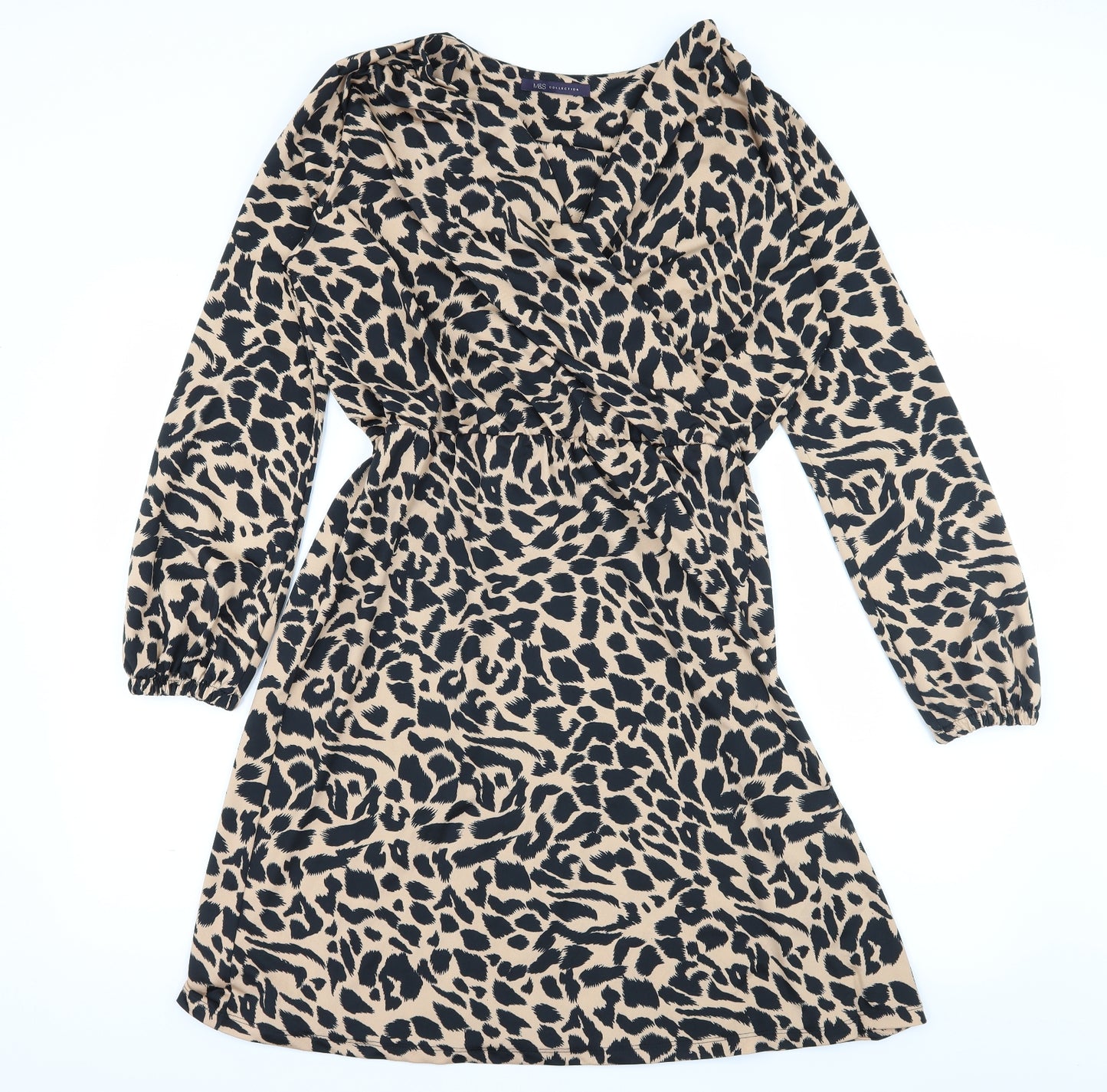 Marks and Spencer Womens Brown Animal Print Jersey Fit & Flare  Size 12