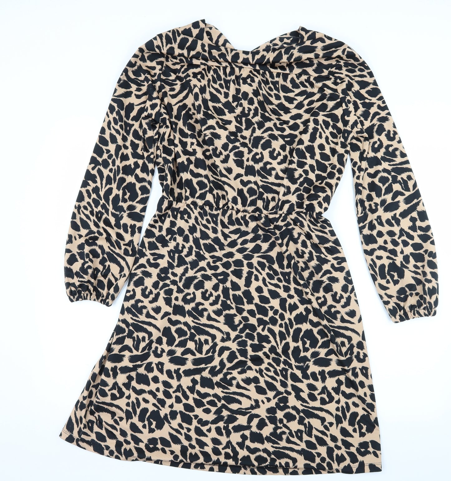 Marks and Spencer Womens Brown Animal Print Jersey Fit & Flare  Size 12