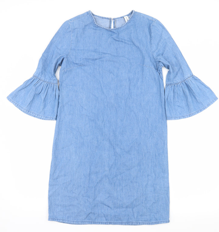Denim & Co. Womens Blue Denim A-Line Size 6