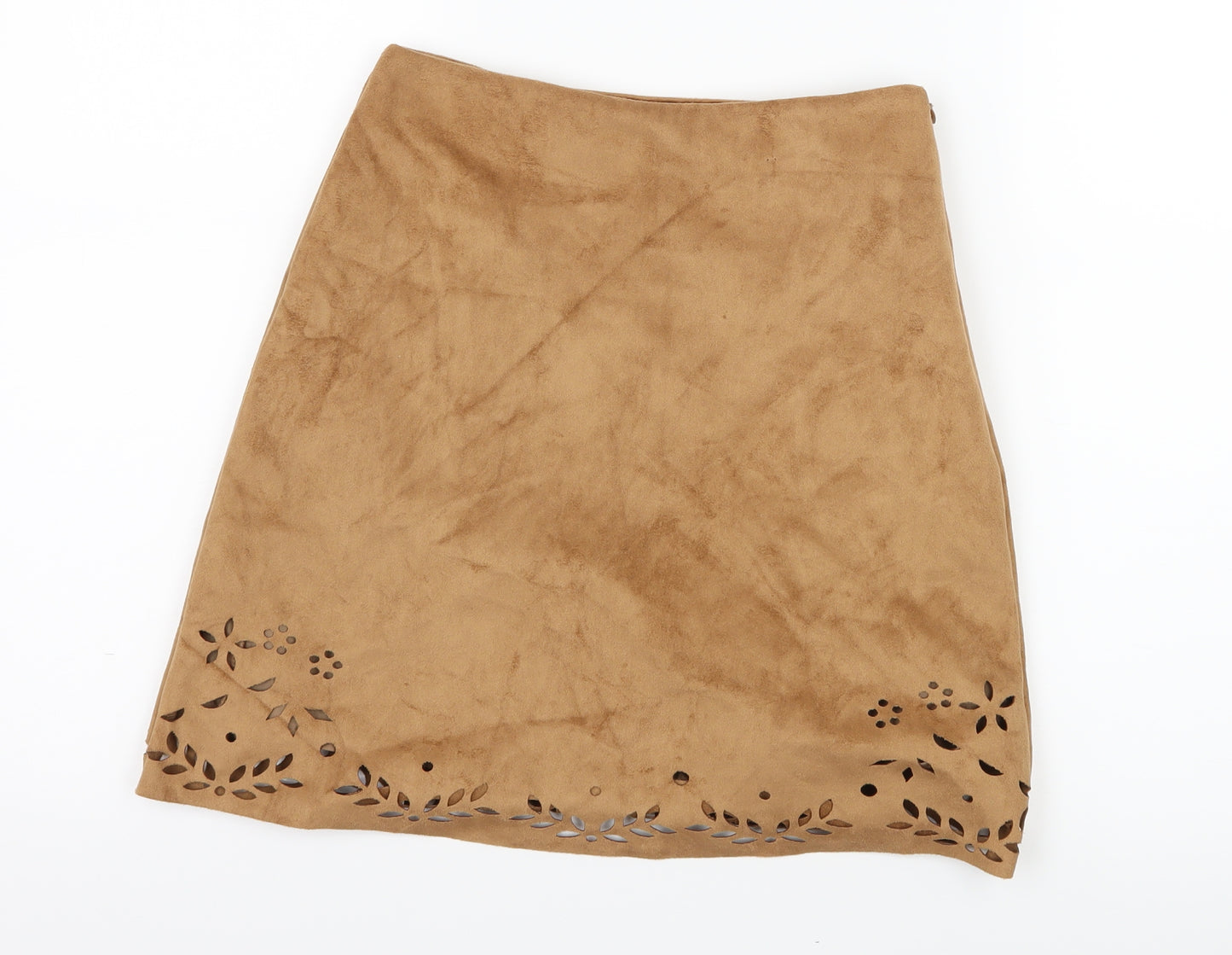 Primark Womens Brown  Velvet A-Line Skirt Size 6