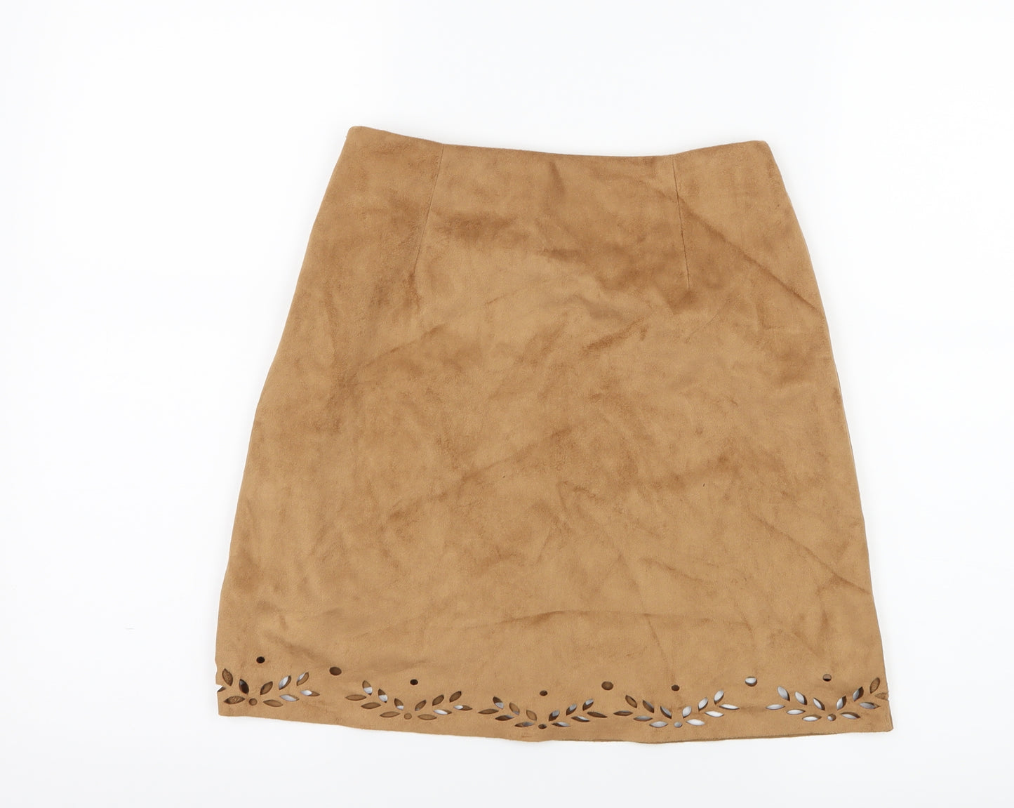 Primark Womens Brown  Velvet A-Line Skirt Size 6