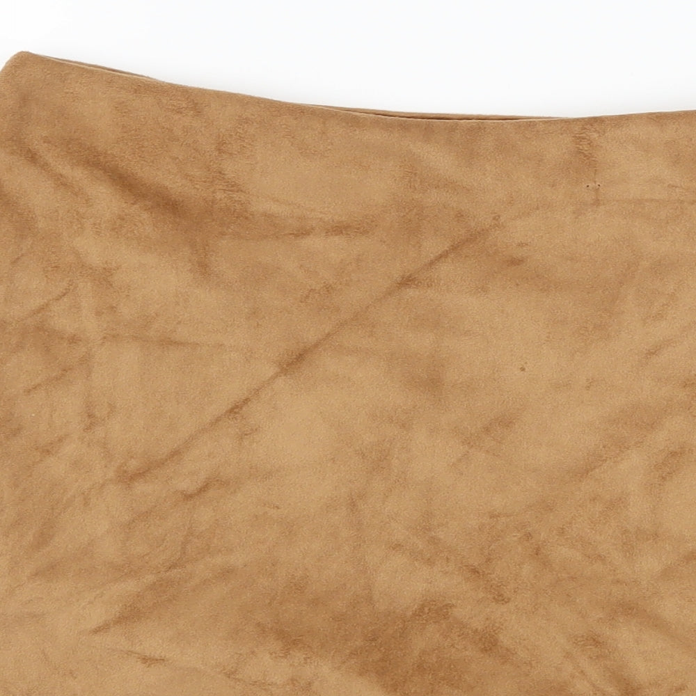 Primark Womens Brown  Velvet A-Line Skirt Size 6