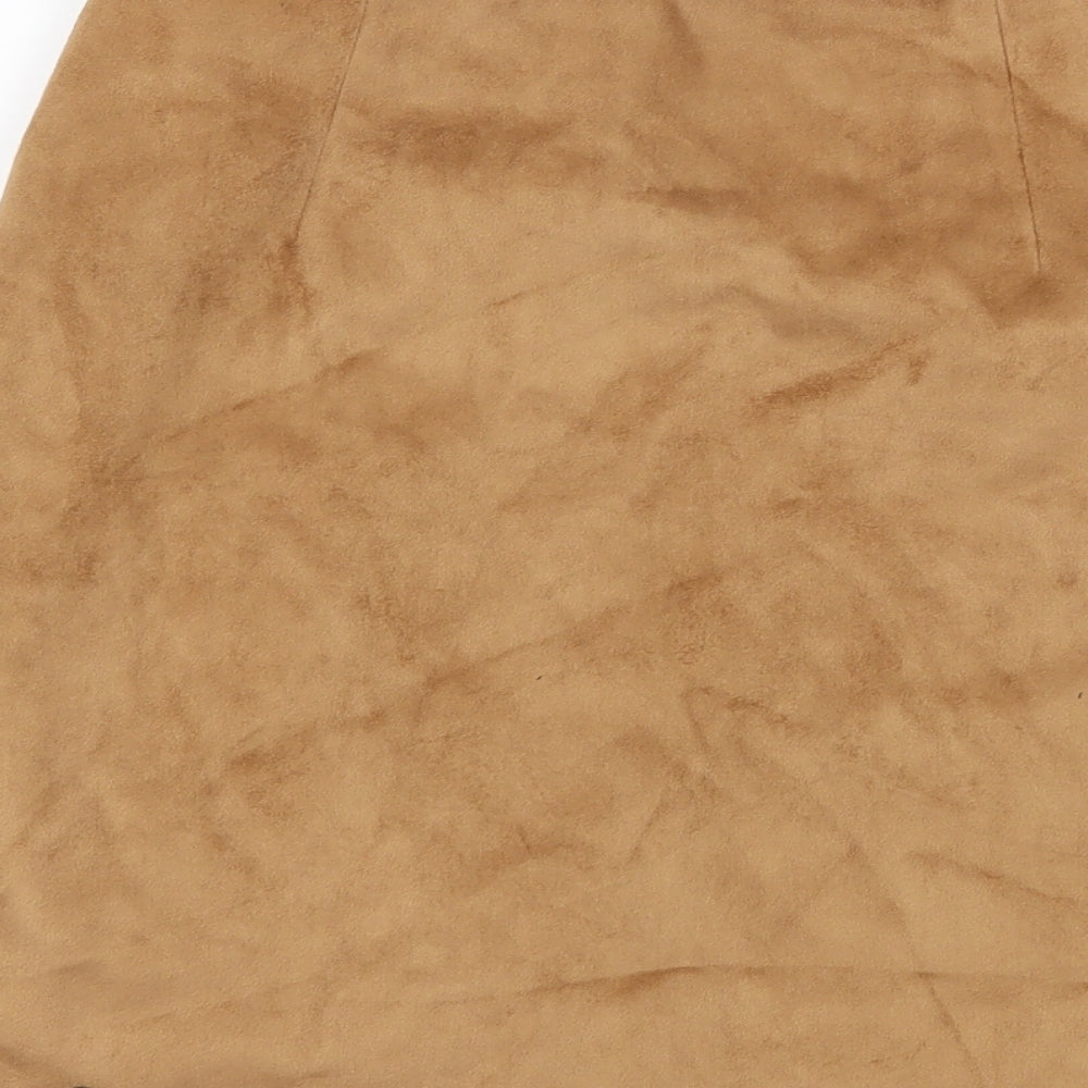 Primark Womens Brown  Velvet A-Line Skirt Size 6