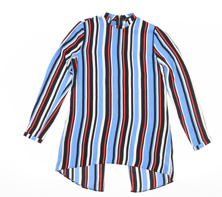Atmosphere Womens Blue Striped  Basic Blouse Size 4