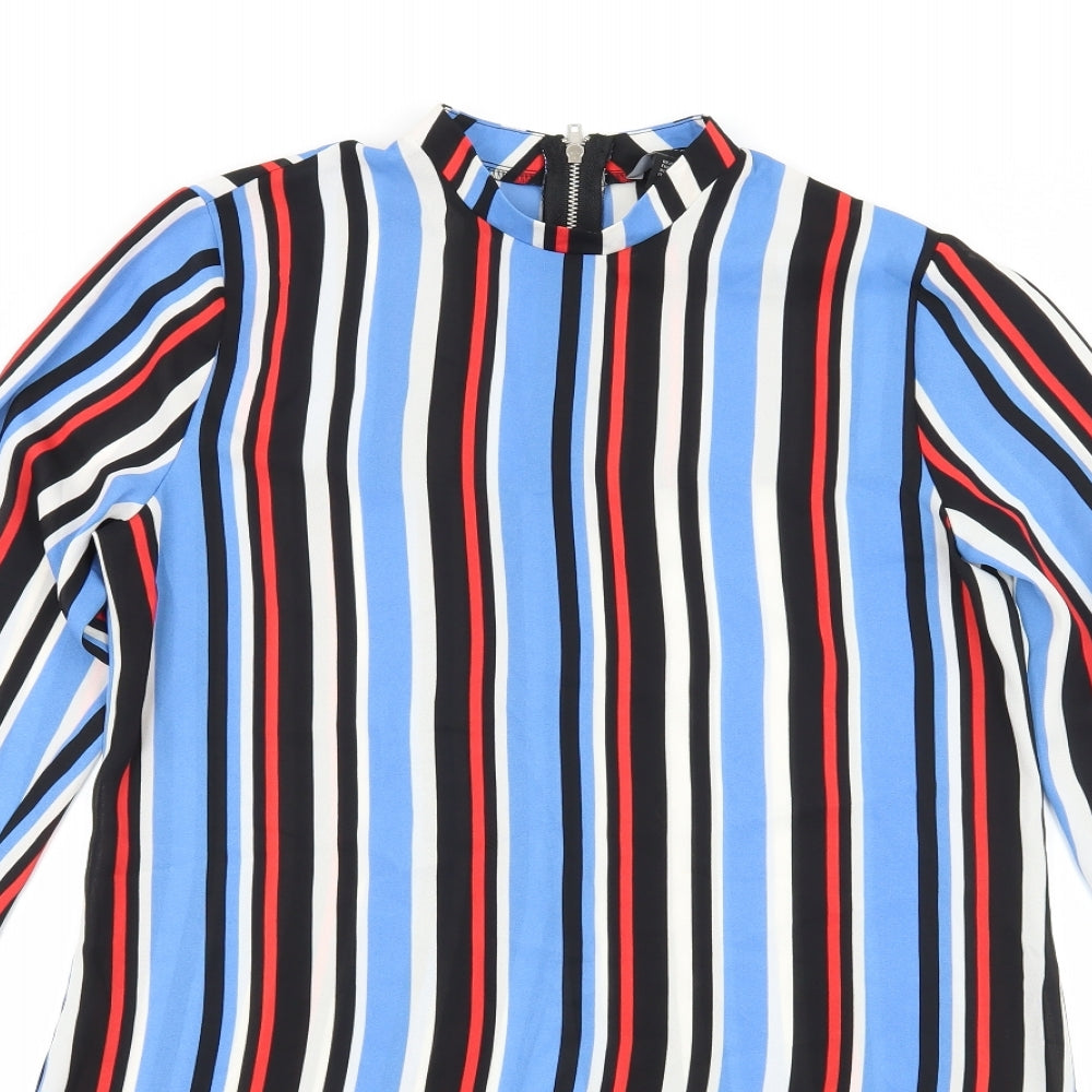 Atmosphere Womens Blue Striped  Basic Blouse Size 4