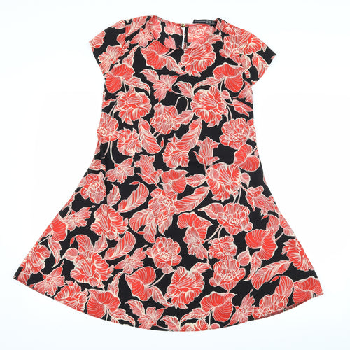 Atmosphere Womens Black Floral  A-Line  Size 6