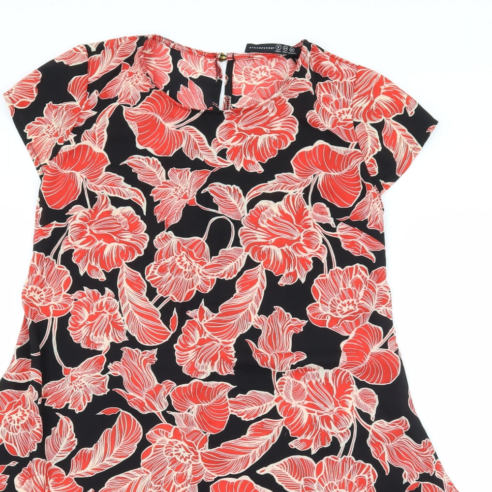 Atmosphere Womens Black Floral  A-Line  Size 6