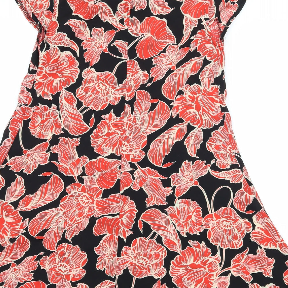 Atmosphere Womens Black Floral  A-Line  Size 6