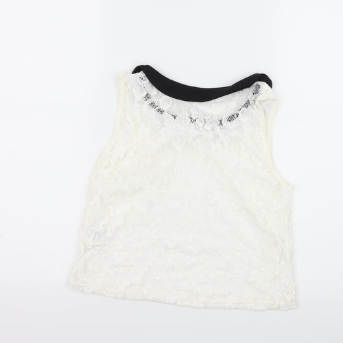 Jennyfer Womens White  Lace Basic Tank Size S