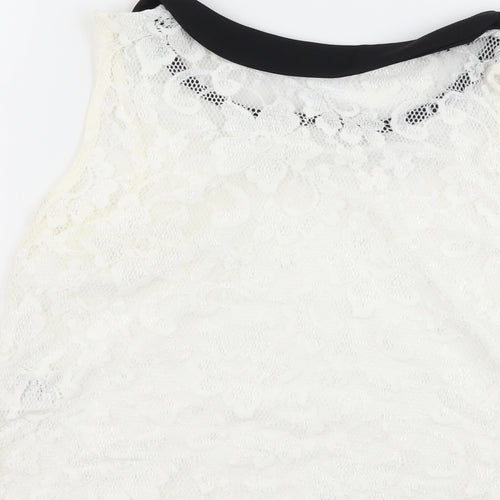 Jennyfer Womens White  Lace Basic Tank Size S