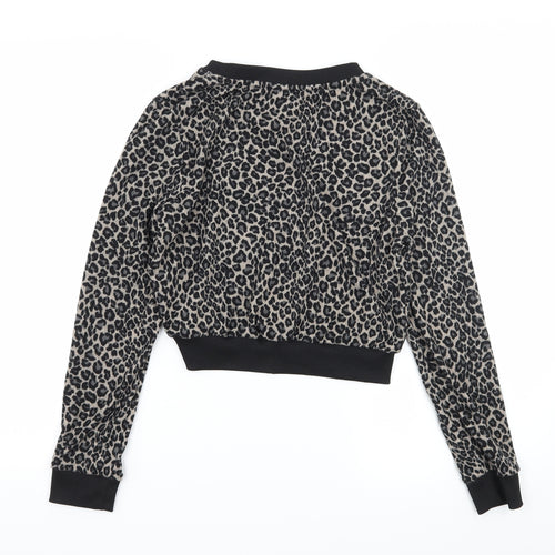 Atmosphere Womens Brown Animal Print Jersey Pullover Sweatshirt Size 6