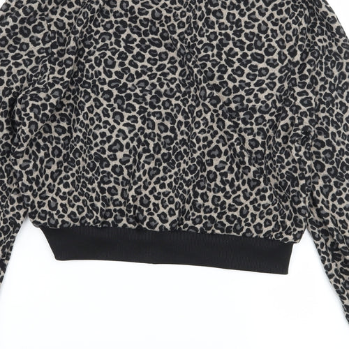 Atmosphere Womens Brown Animal Print Jersey Pullover Sweatshirt Size 6