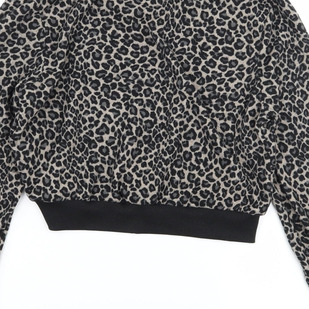 Atmosphere Womens Brown Animal Print Jersey Pullover Sweatshirt Size 6