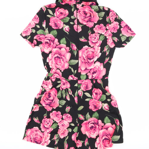 AX Paris Womens Black Floral  Playsuit One-Piece Size 8 L3 in