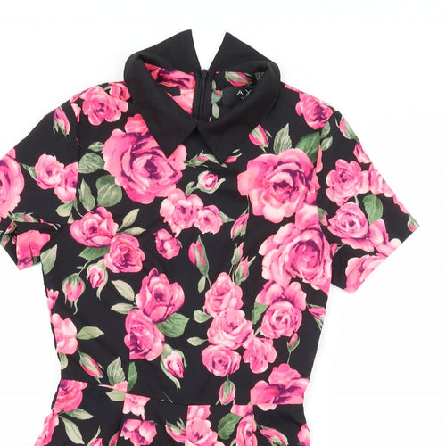 AX Paris Womens Black Floral  Playsuit One-Piece Size 8 L3 in