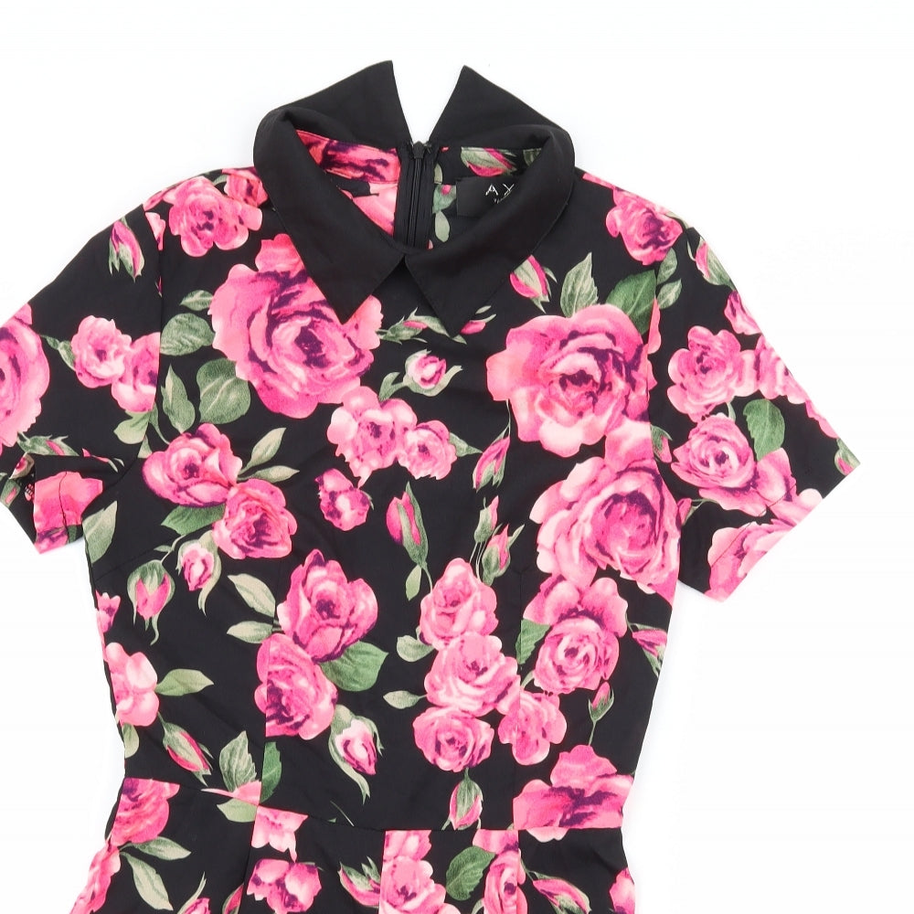 AX Paris Womens Black Floral  Playsuit One-Piece Size 8 L3 in