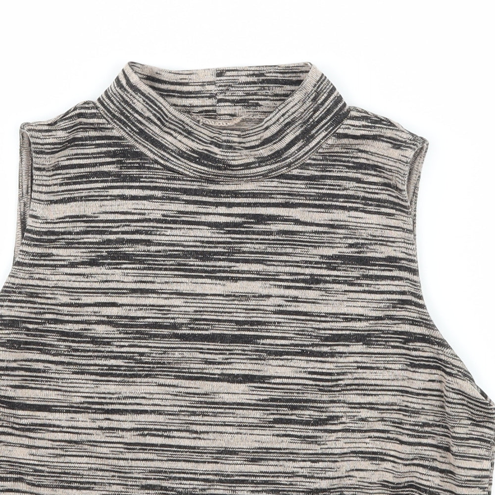 Atmosphere Womens Brown Striped Jersey Basic Tank Size 14