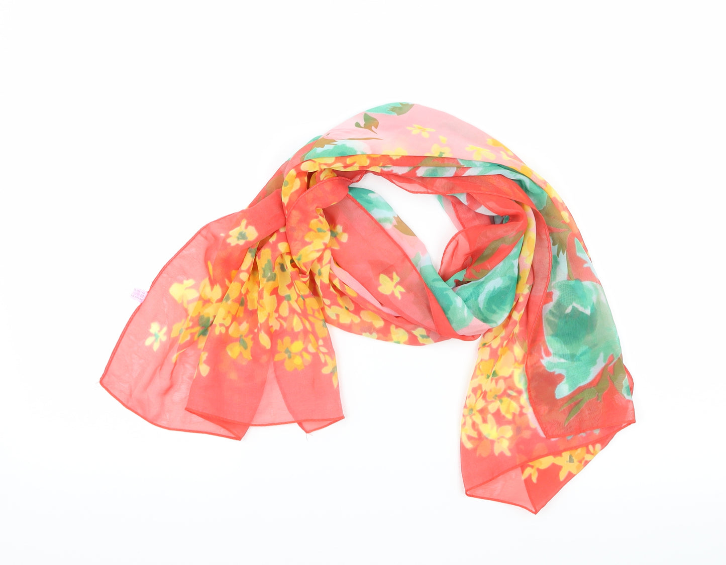 Preworn Womens Red Floral   Scarf