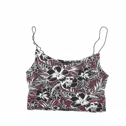 New Look Womens Black Floral Jersey Camisole Tank Size 10