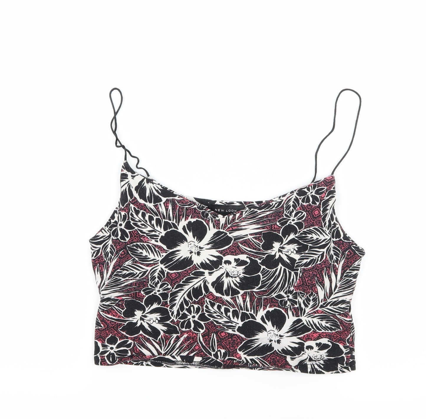 New Look Womens Black Floral Jersey Camisole Tank Size 10