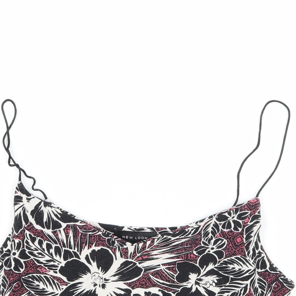 New Look Womens Black Floral Jersey Camisole Tank Size 10
