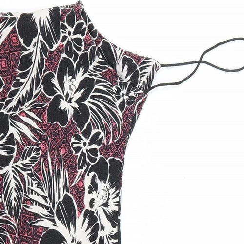 New Look Womens Black Floral Jersey Camisole Tank Size 10