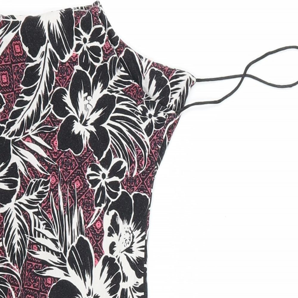 New Look Womens Black Floral Jersey Camisole Tank Size 10