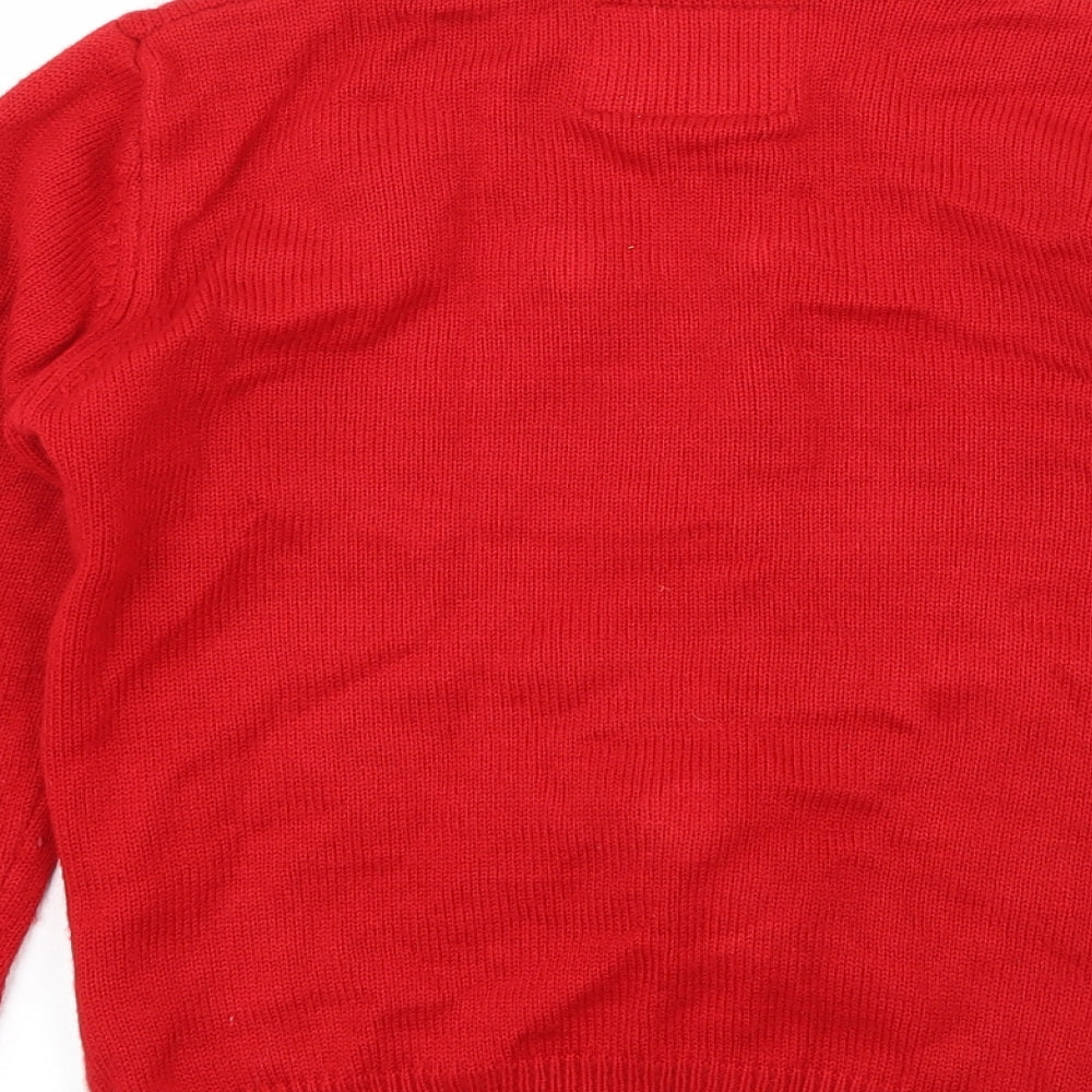 Primark Boys Red  Knit Pullover Jumper Size 8-9 Years  - Christmas Rudolph