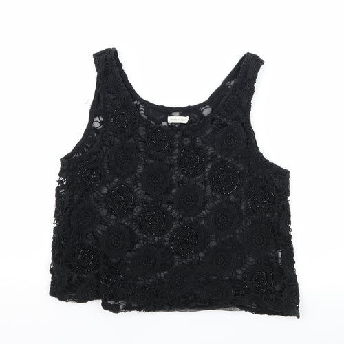 River Island Womens Black   Basic Tank Size 14  - sheer