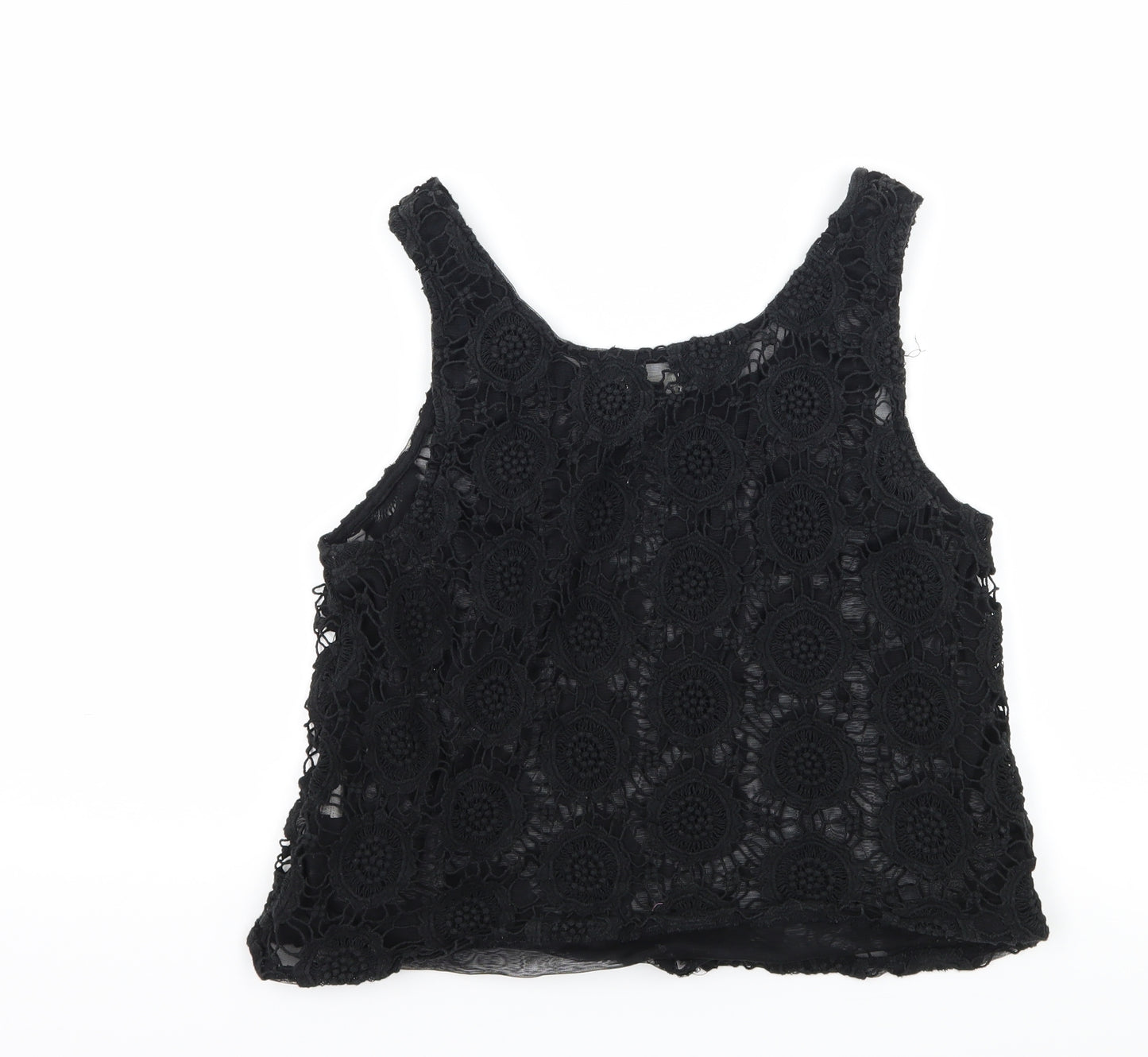 River Island Womens Black   Basic Tank Size 14  - sheer