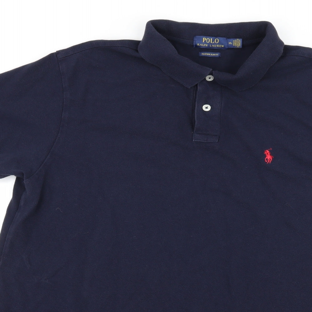 Polo Ralph Lauren Mens Blue  Jersey  Polo Size XL