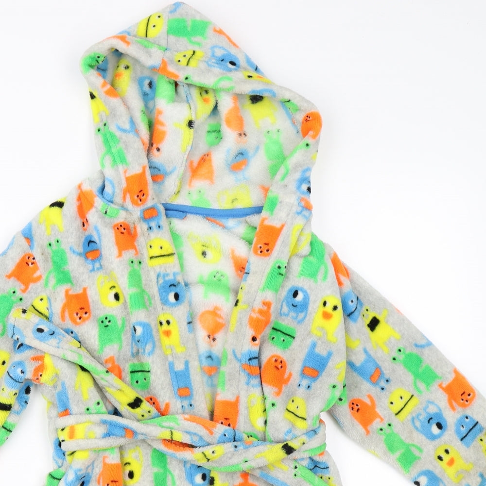 Mothercare Boys Grey Geometric   Robe Size 5-6 Years