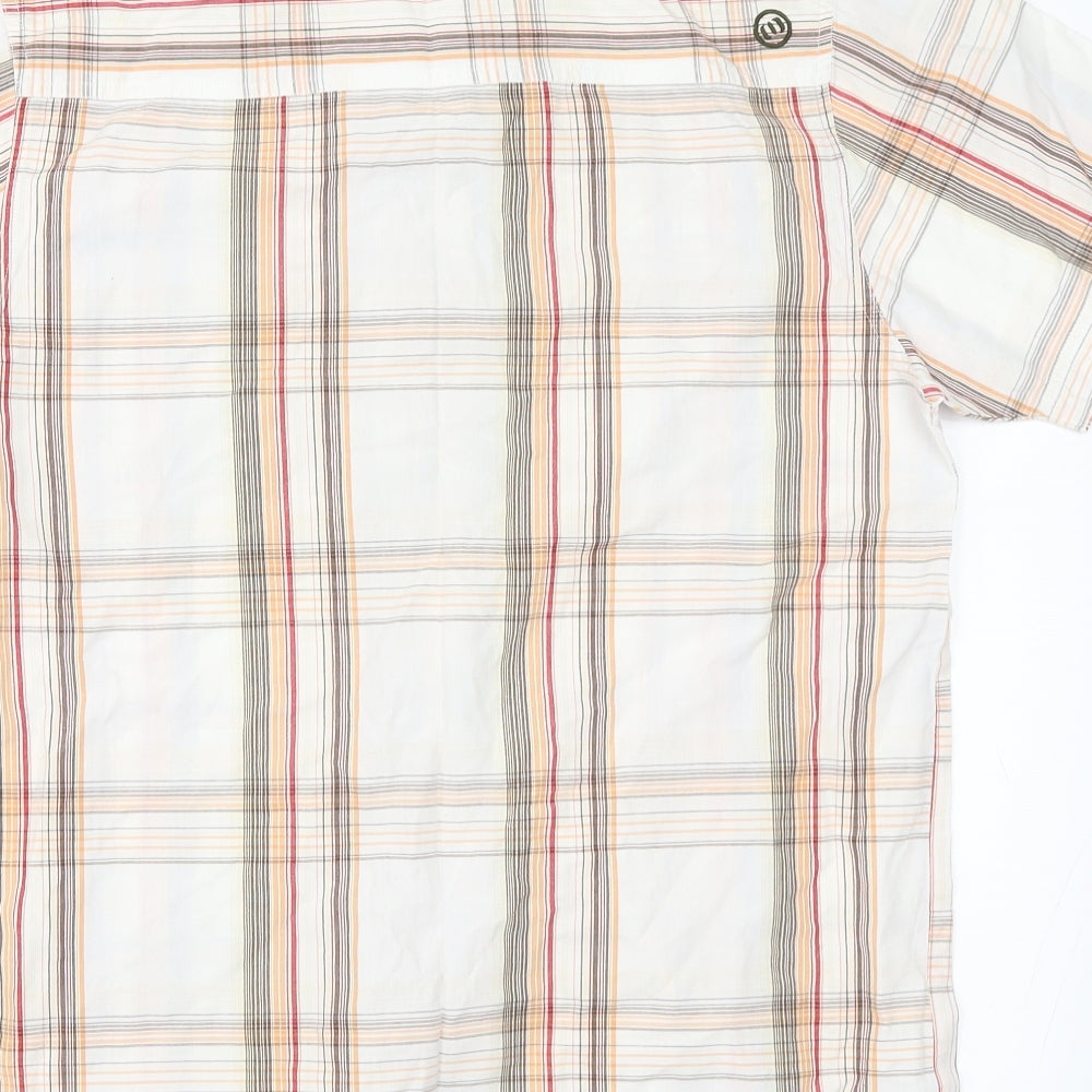 Animal Mens Ivory Check   Button-Up Size S