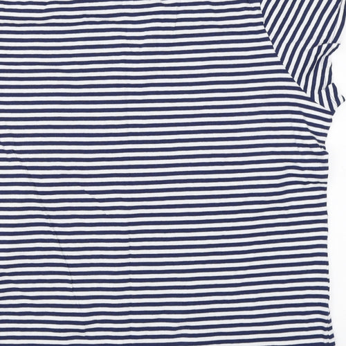 F&F Womens Blue Striped  Basic T-Shirt Size 16