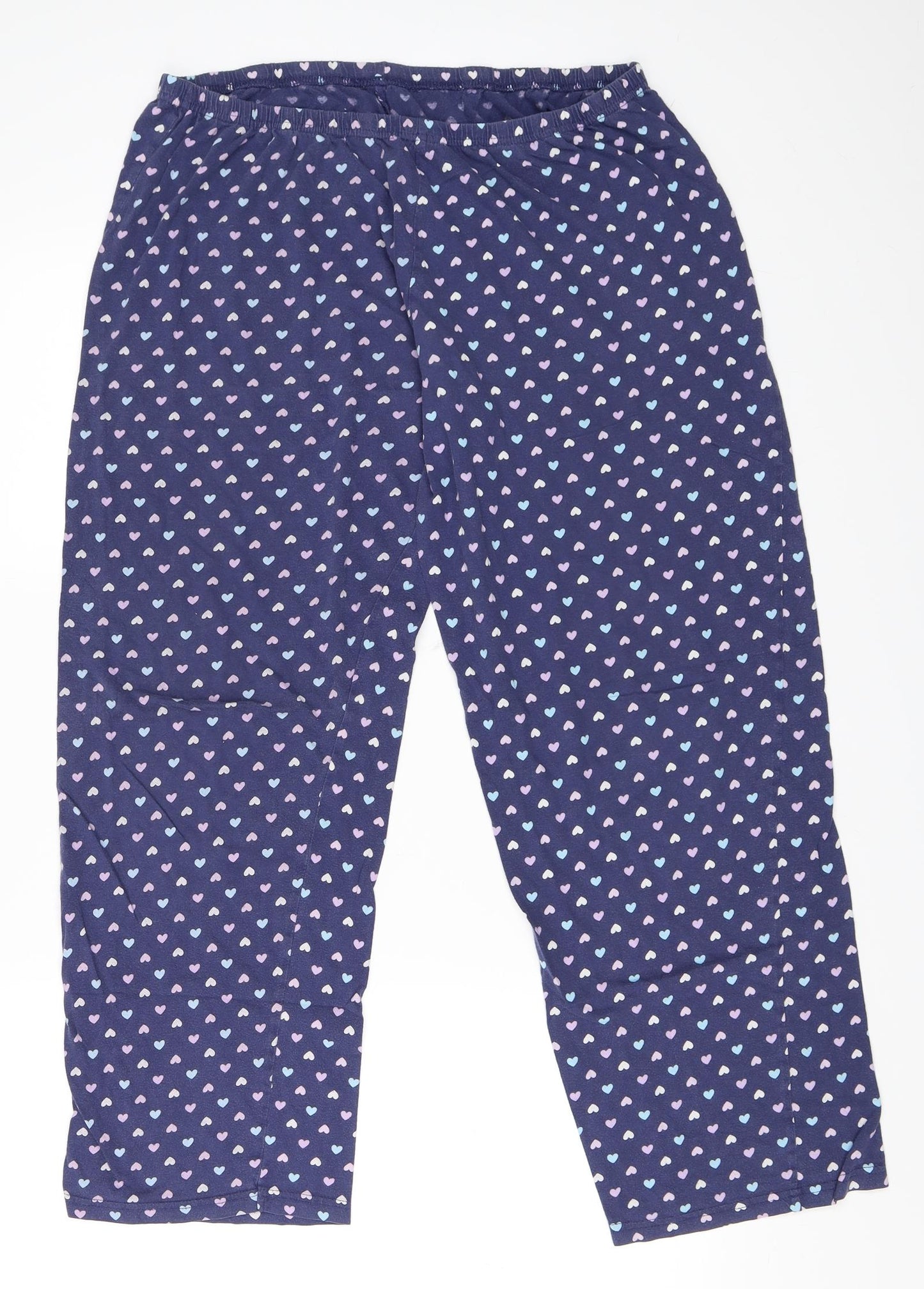 F&F Womens Blue Solid   Pyjama Pants Size 16