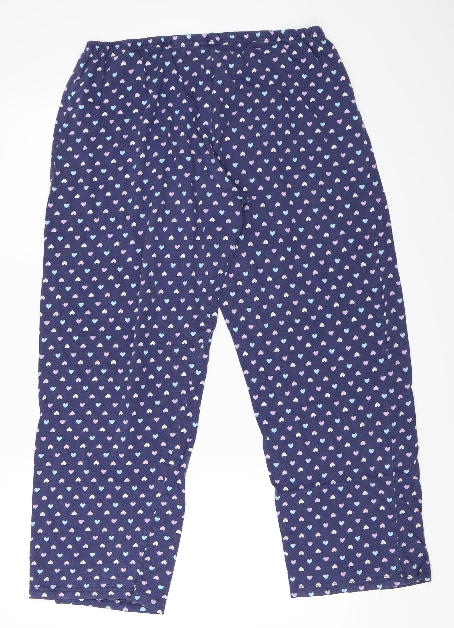 F&F Womens Blue Solid   Pyjama Pants Size 16