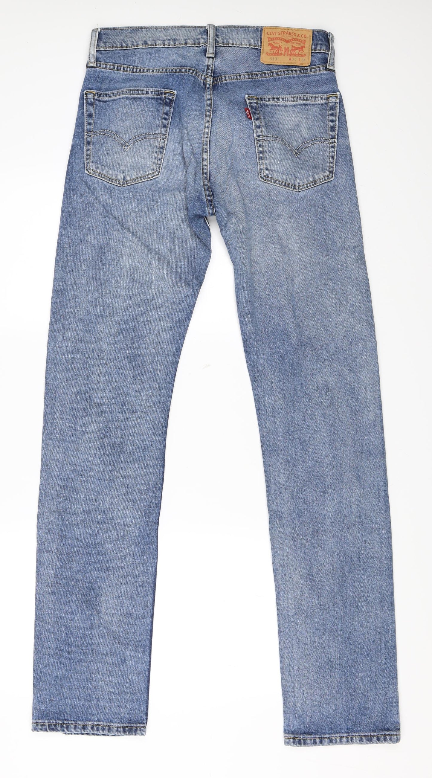 Levi's Mens Blue  Denim Straight Jeans Size 30 in L34 in