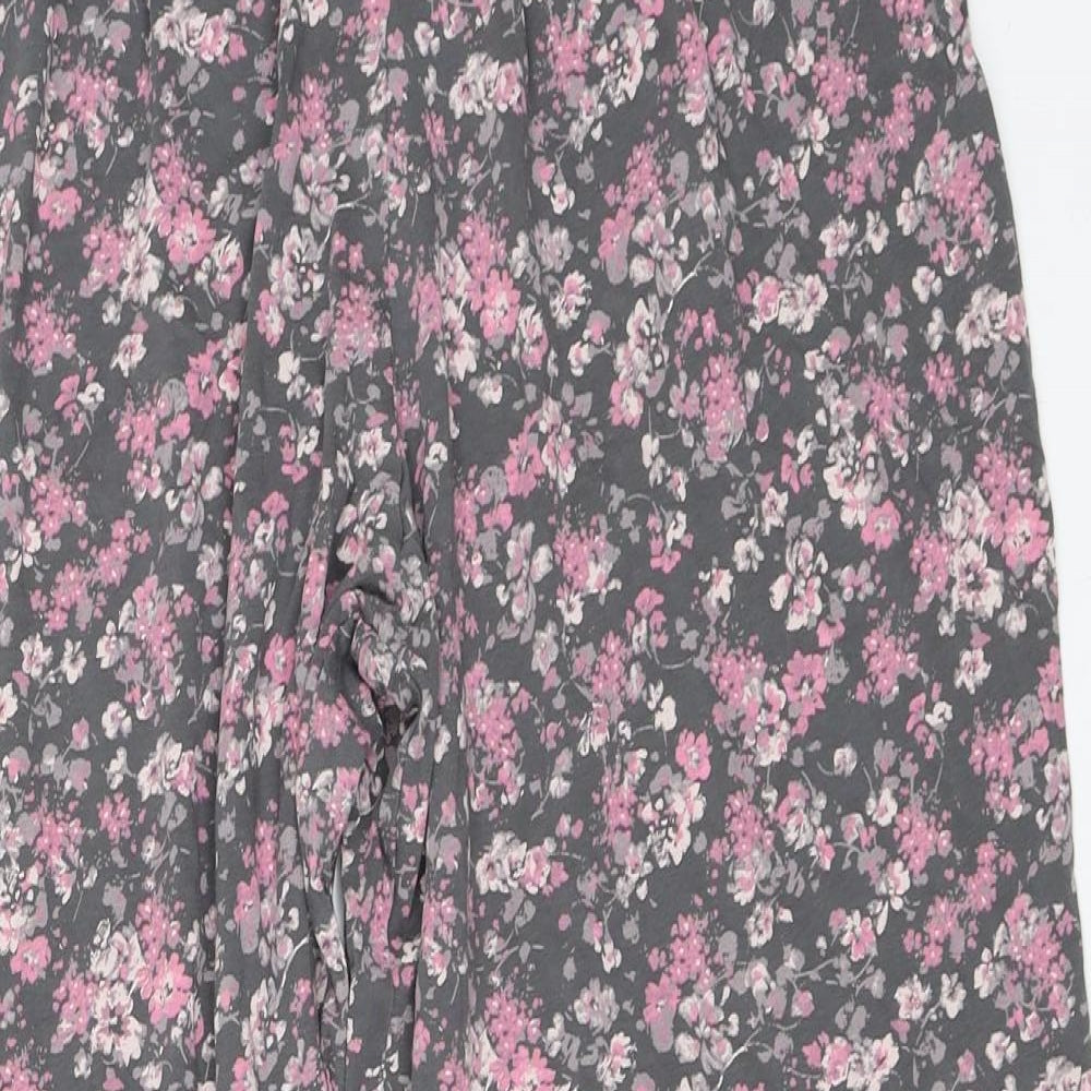 Marks and Spencer Womens Grey Floral   Pyjama Pants Size 16