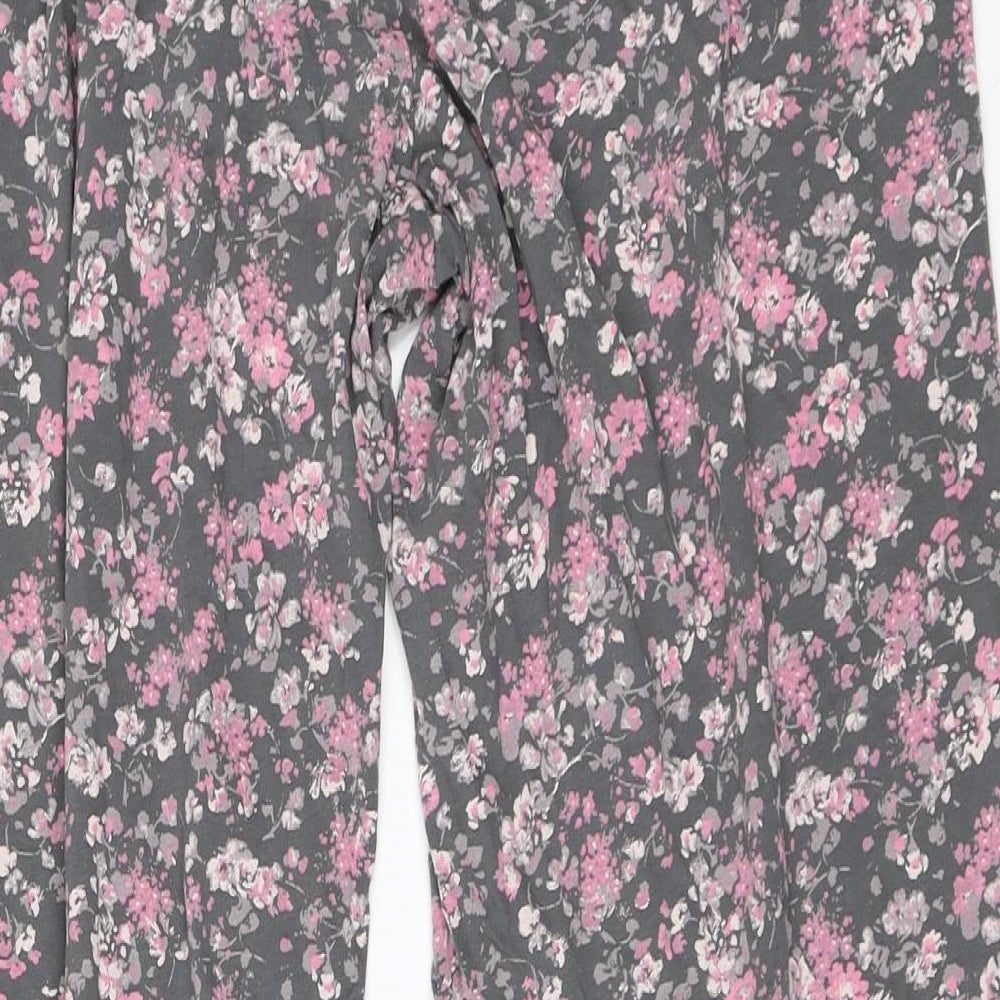 Marks and Spencer Womens Grey Floral   Pyjama Pants Size 16