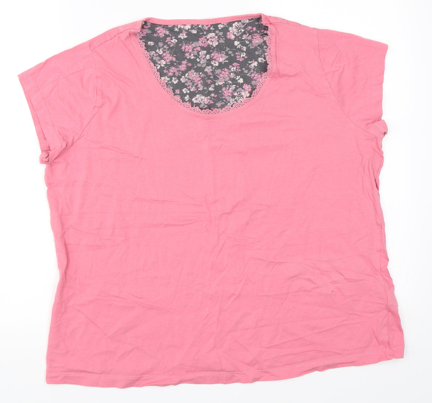 Marks and Spencer Womens Pink Solid  Top Pyjama Top Size 16