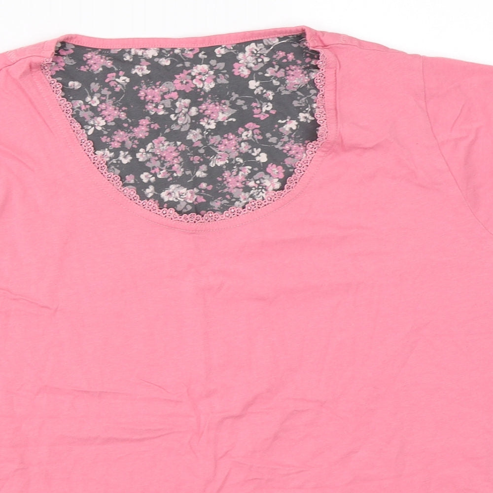 Marks and Spencer Womens Pink Solid  Top Pyjama Top Size 16
