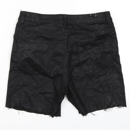 New Look Womens Black   Cut-Off Shorts Size 10 - Super Skinny