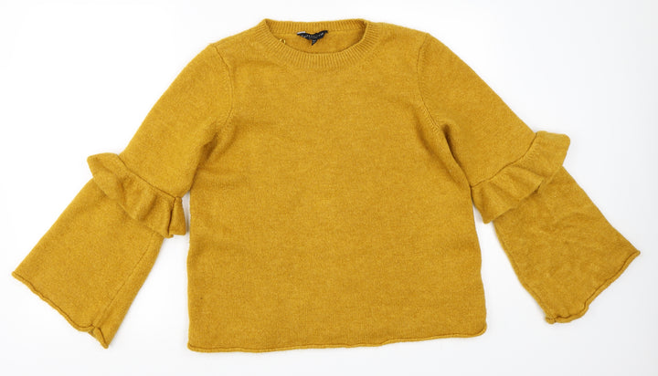 F&F Womens Yellow   Pullover Jumper Size 12  - Bell Sleeve